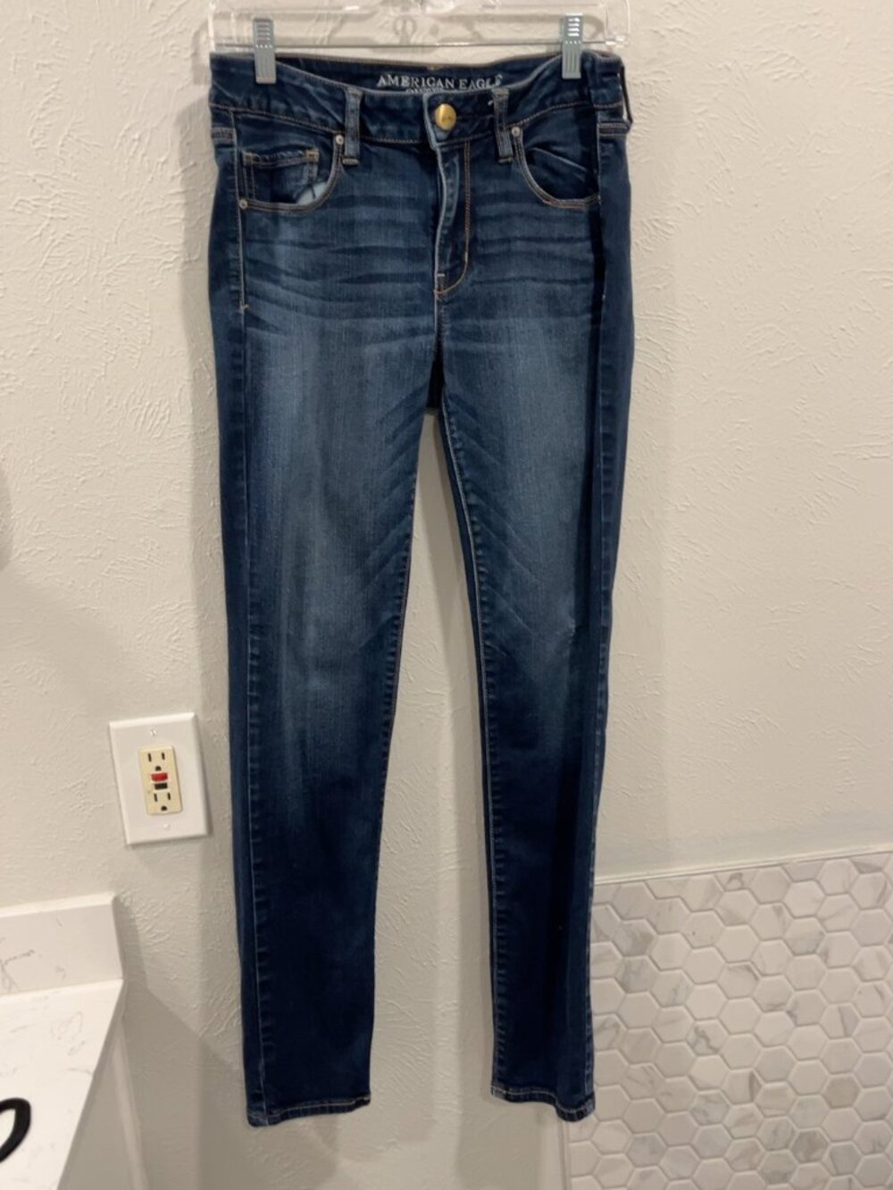 American Eagle Outfitters Super Stretch Skinny Jeans Size 8 Dark Wash Denim